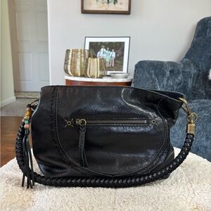 The Sak Indio Demi Black Leather Bag excellent condition